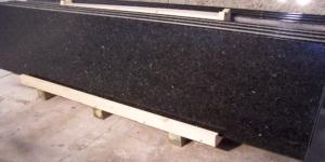 Black Galaxy 108x25 inch prefabricated granite countertop.