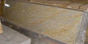 Kashmire Gold 108x25 inch prefabricated granite countertop.