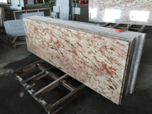 Orlando Gold 108x25 inch prefabricated granite countertop.