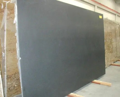 Absolute Black Granite Slab – polished solid black granite for countertops
