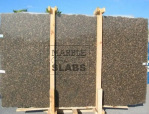 Baltic Brown Granite Slab – dark brown granite with circular mineral patterns