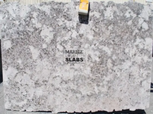 Bianco Bordeaux Granite Slab – white granite with bold red and burgundy veining