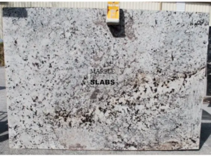 Blanc Blanc Granite Slab – bright white granite with subtle light gray movement