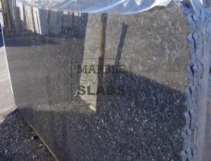 Shimmering blue granite with silver and gray crystals