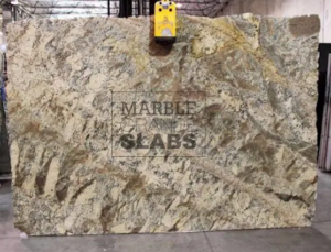 Bordeaux River Granite Slab – multicolor granite with sweeping burgundy and gold veins