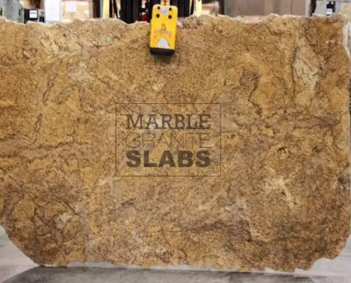 Copper Canyon Granite Slab – rich copper granite with dramatic dark veining