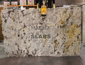 Delicatus Granite Slab – white granite with bold black and gray patterns