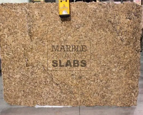 Giallo Fiorito Granite Slab – golden yellow granite with darker flecks