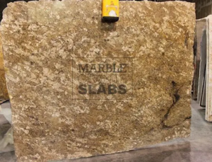 Juparana Tuape Granite Slab – multicolor granite with flowing red and gold veins