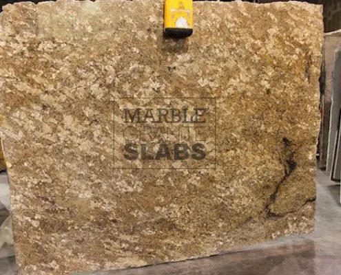 Juparana Tuape Granite Slab – multicolor granite with flowing red and gold veins