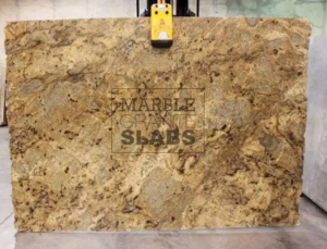 Lapidus Granite Slab – golden granite with swirling black and brown veins
