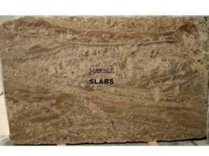 Netuno Bordeaux Granite Slab – dramatic granite with cream, burgundy, and gold waves