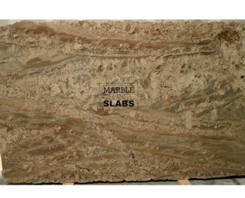 Netuno Bordeaux Granite Slab – dramatic granite with cream, burgundy, and gold waves