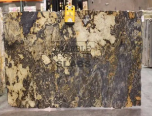 Purple Dunes Granite Slab – exotic purple granite with golden waves