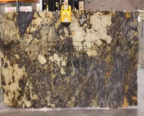 Purple Dunes Granite Slab – exotic purple granite with golden waves