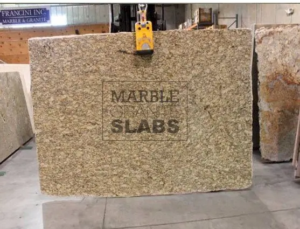 Santa Cecilia Granite Slab – golden granite with brown and black accents