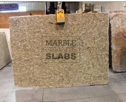 Santa Cecilia Granite Slab – golden granite with brown and black accents