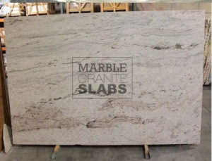 White River Granite Slab – white granite with dramatic gray and burgundy veining