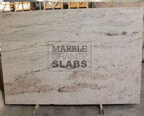 White River Granite Slab – white granite with dramatic gray and burgundy veining