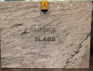 White Storm Granite Slab – white granite with subtle gray flowing patterns
