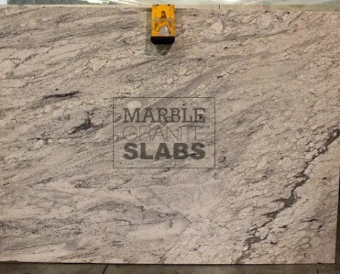 White Storm Granite Slab – white granite with subtle gray flowing patterns