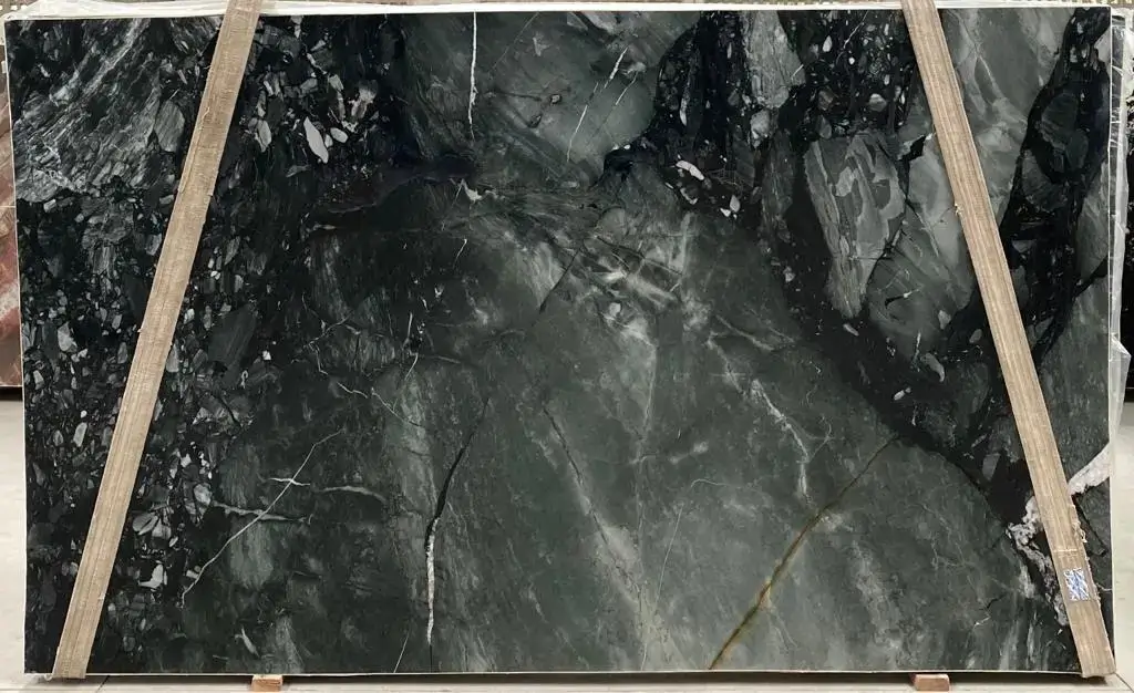 Andes Black quartzite slab for countertops