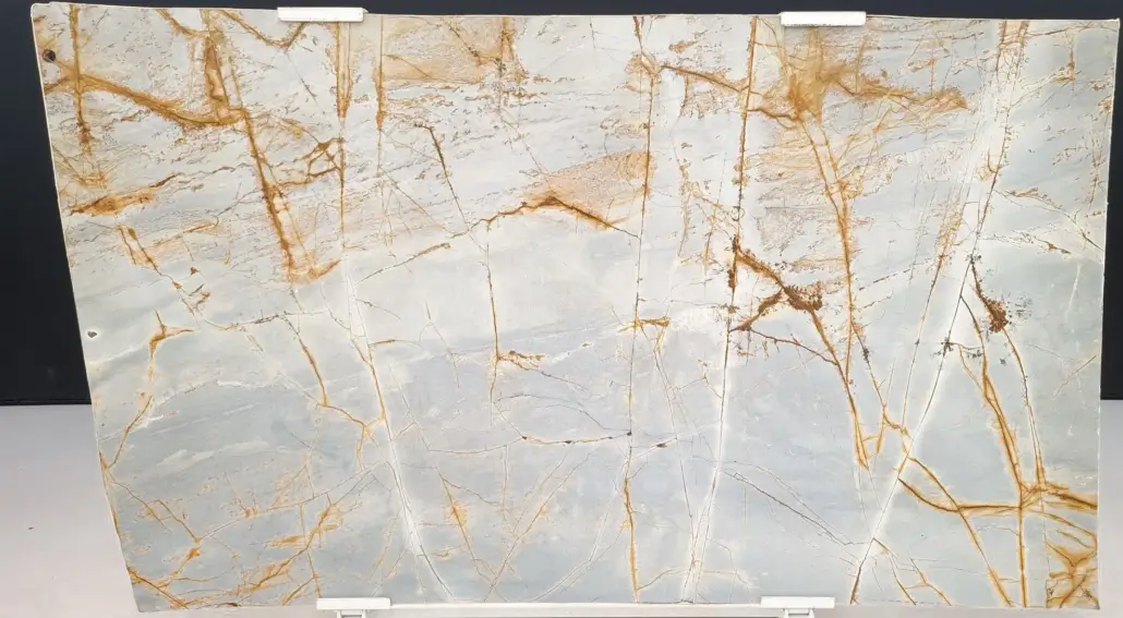 Azure polished quartzite slab for countertops