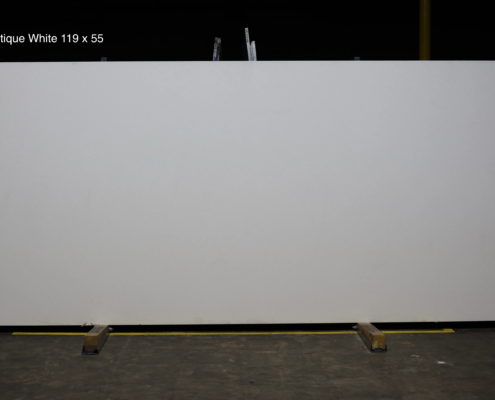 119 x 55 slab. Clean solid white look for bright kitchens, bathrooms, and timeless modern designs.
