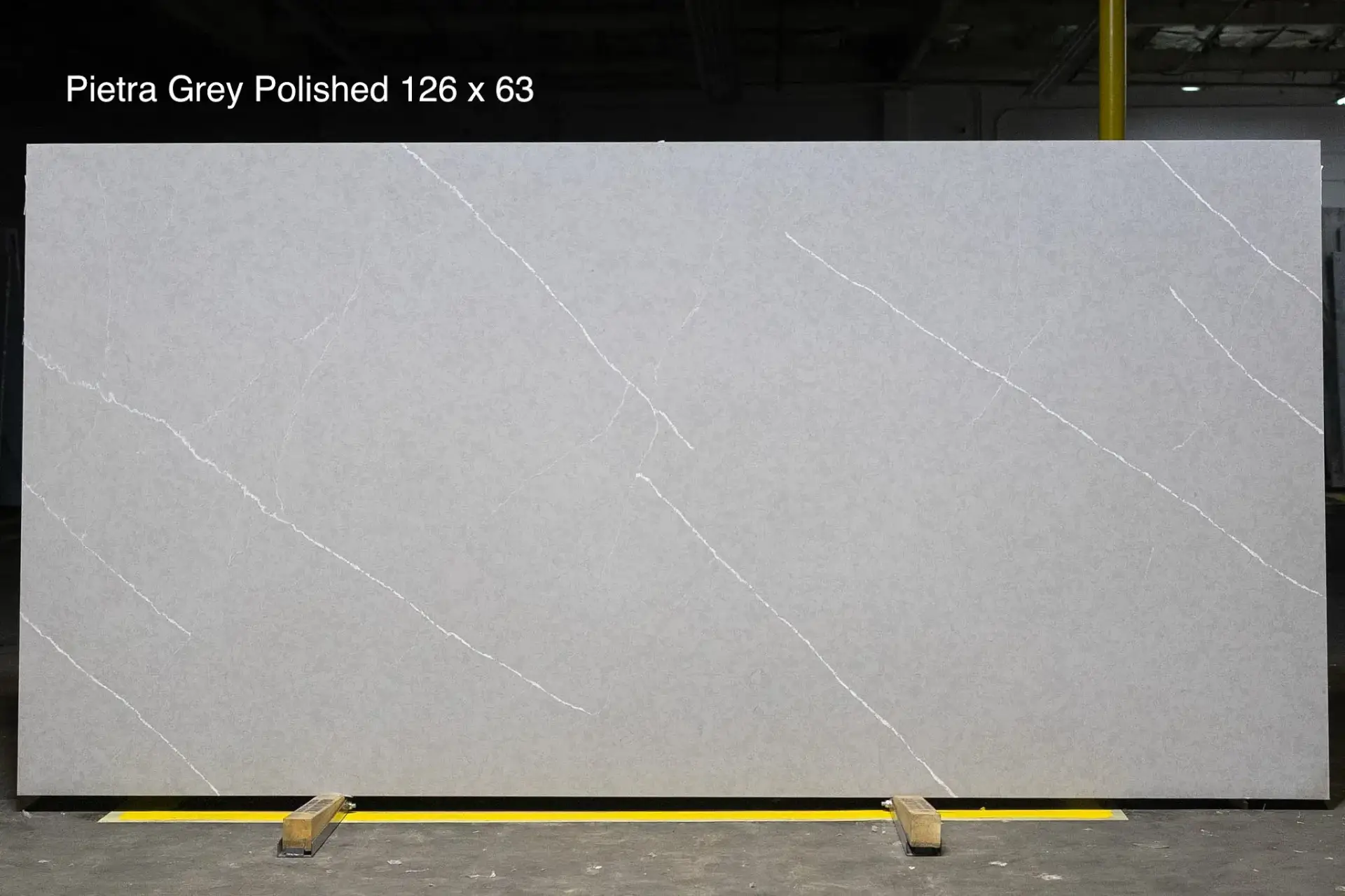 Pietra Grey Polished quartz slab 126 x 63 custom quartz countertops special